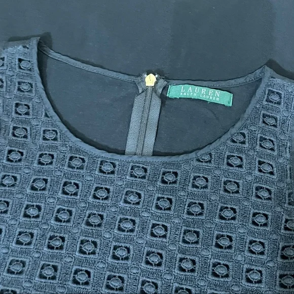 Lauren Ralph Lauren Black Eyelet Textured Tank - Picture 11 of 11
